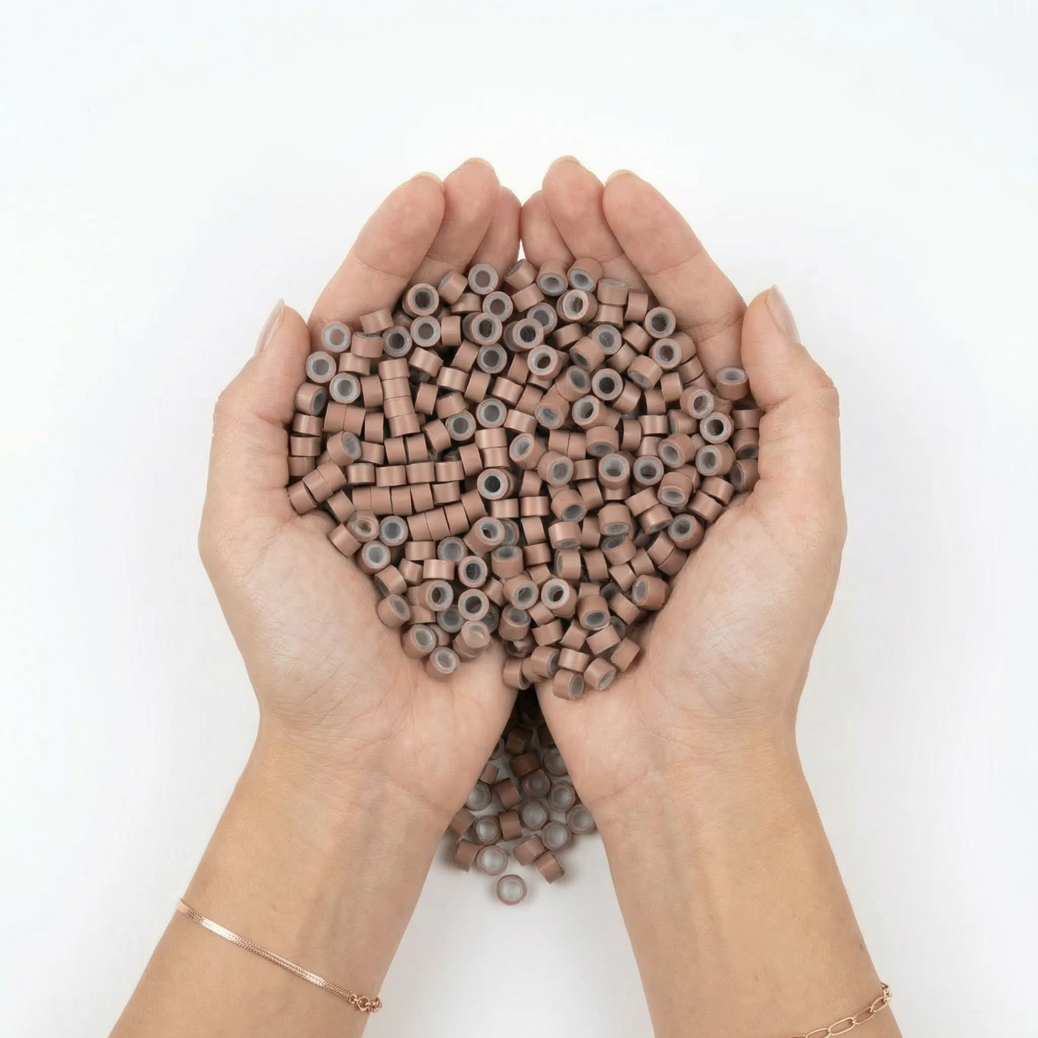 500 Silikon-Mikroringe für Haarverlängerungen